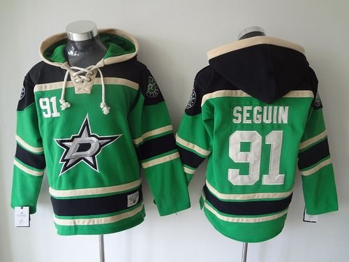 Stars #91 Tyler Seguin Green Sawyer Hooded Sweatshirt Stitched NHL Jersey - DLS254