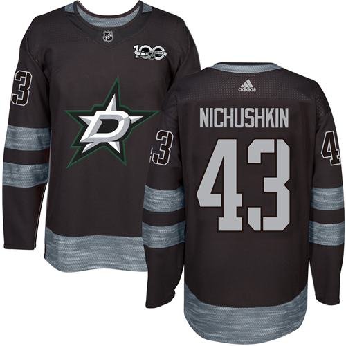 Adidas Stars #43 Valeri Nichushkin Black 1917-2017 100th Anniversary Stitched NHL Jersey - DLS78