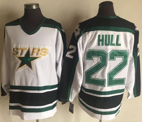 Stars #22 Brett Hull White CCM Throwback Stitched NHL Jersey - DLS51