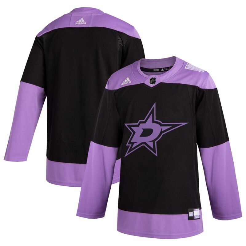 Dallas Stars Adidas Hockey Fights Cancer Practice Jersey Black - DLS260