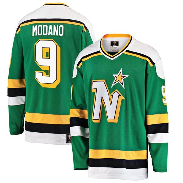 Green Dallas Stars #9 Mike Modano Stitched Jersey - DLS149
