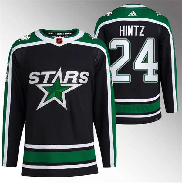 Black Dallas Stars #24 Roope Hintz 2022-23 Reverse Retro Stitched Jersey - DLS45