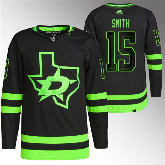 Black Dallas Stars #15 Craig Smith Stitched Jersey - DLS134