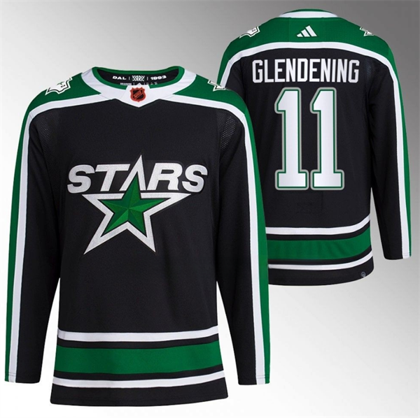 Black Dallas Stars #11 Luke Glendening 2022-23 Reverse Retro Stitched Jersey - DLS05