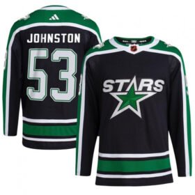Black Dallas Stars #53 Wyatt Johnston 2022-23 Reverse Retro Stitched Jersey - DLS167