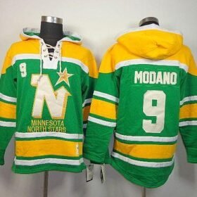 Stars #9 Mike Modano Green Sawyer Hooded Sweatshirt Stitched NHL Jersey - DLS146