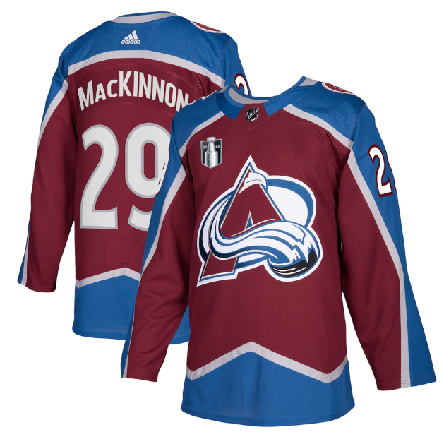 Colorado Avalanche #29 Nathan MacKinnon 2022 Burgundy Stanley Cup Final Patch Stitched Jersey - AVS150