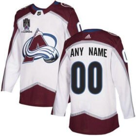 White Colorado Avalanche Active Player Custom 2022 Stanley Cup Final Patch Stitched Jersey - AVS75