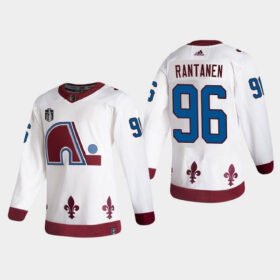 White Colorado Avalanche #96 Mikko Rantanen 2022 Stanley Cup Final Patch Reverse Retro Stitched Jersey - AVS85
