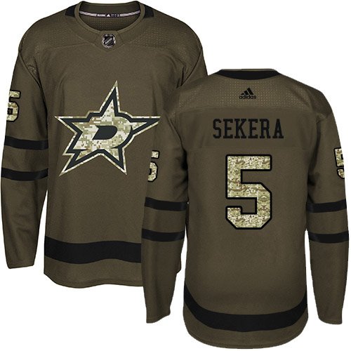 Adidas Stars #5 Andrej Sekera Green Salute to Service Stitched NHL Jersey - DLS179