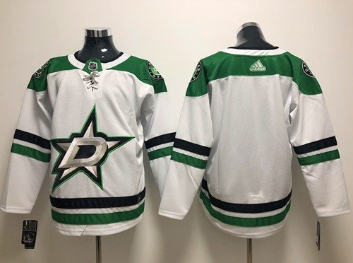 Adidas Stars Blank White Road Authentic Stitched NHL Jersey - DLS60