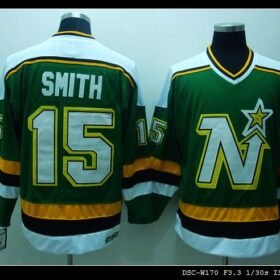 Stars #15 Bobby Smith Stitched Green CCM Throwback NHL Jersey - DLS114