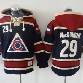 Avalanche #29 Nathan MacKinnon Navy Blue Sawyer Hooded Sweatshirt Stitched NHL Jersey - AVS228