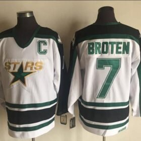 Stars #7 Neal Broten White CCM Throwback Stitched NHL Jersey - DLS227