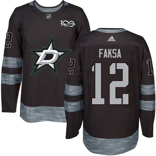 Adidas Stars #12 Radek Faksa Black 1917-2017 100th Anniversary Stitched NHL Jersey - DLS01