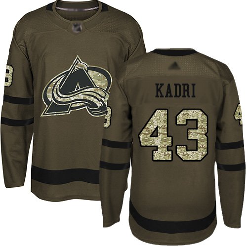 Adidas Avalanche #43 Nazem Kadri Green Salute to Service Stitched NHL Jersey - AVS200