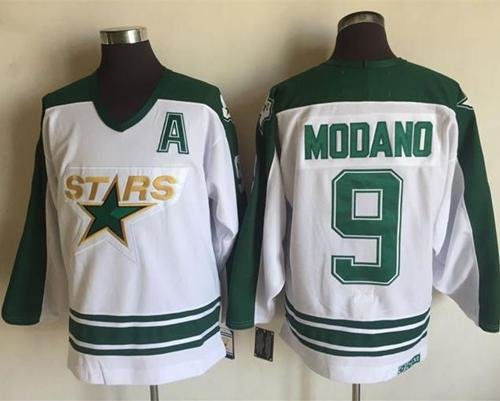 Stars #9 Mike Modano White CCM Throwback Stitched NHL Jersey - DLS176