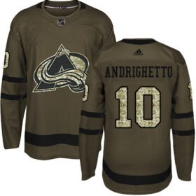 Adidas Avalanche #10 Sven Andrighetto Green Salute to Service Stitched NHL Jersey - AVS311