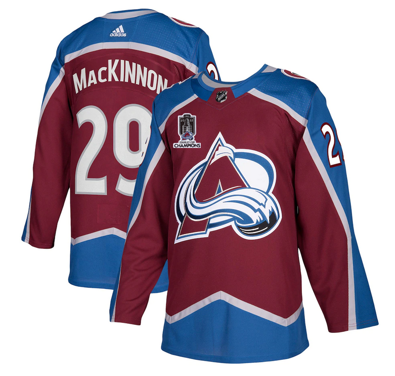Colorado Avalanche #29 Nathan MacKinnon 2022 Stanley Cup Champions Patch Stitched Jersey - AVS95