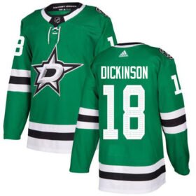 Adidas Stars #18 Jason Dickinson Green Home Authentic Stitched NHL Jersey - DLS166