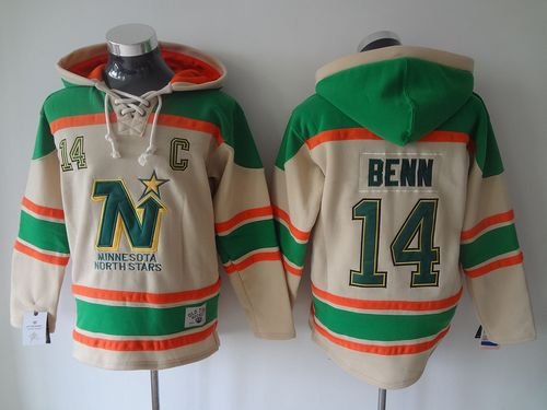 Stars #14 Jamie Benn Cream Sawyer Hooded Sweatshirt Stitched NHL Jersey - DLS82