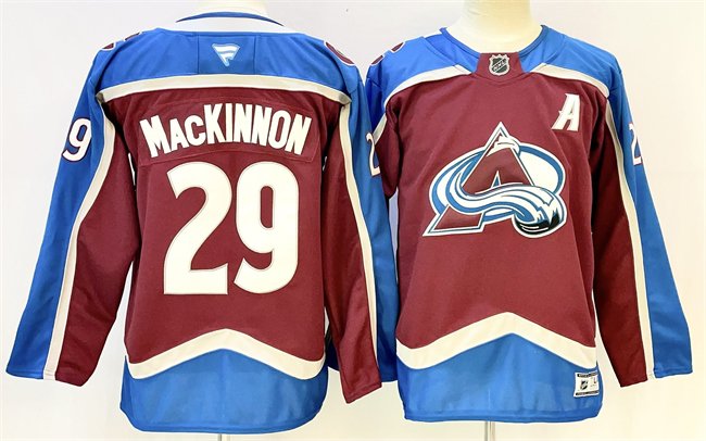 Burgundy Colorado Avalanche #29 Nathan MacKinnon 2024-25 With A Patch Stitched Jersey - AVS266