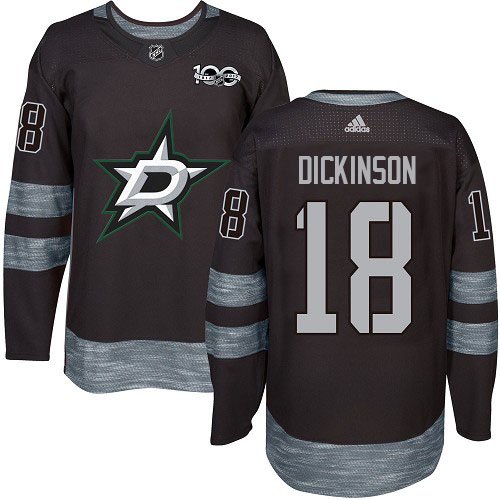 Adidas Stars #18 Jason Dickinson Black 1917-2017 100th Anniversary Stitched NHL Jersey - DLS50