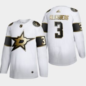 Dallas Stars #3 John Klingberg Adidas White Golden Edition Limited Stitched NHL Jersey - DLS105