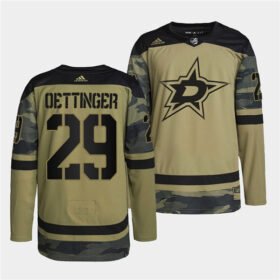 Camo Dallas Stars #29 Jake Oettinger 2022 Military Appreciation Night Stitched Jersey - DLS189
