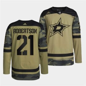 Camo Dallas Stars #21 Jason Robertson 2022 Military Appreciation Night Stitched Jersey - DLS212