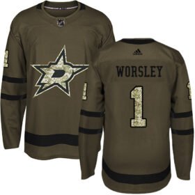 Adidas Stars #1 Gump Worsley Green Salute to Service Stitched NHL Jersey - DLS196