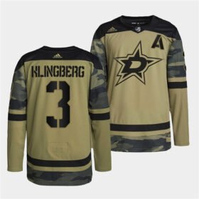 Camo Dallas Stars #3 John Klingberg 2022 Military Appreciation Night Stitched Jersey - DLS70