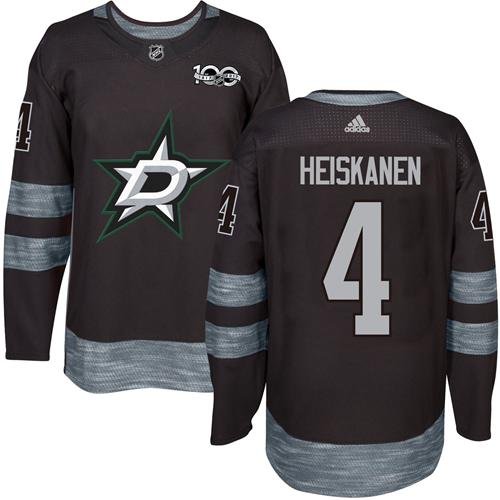 Adidas Stars #4 Miro Heiskanen Black 1917-2017 100th Anniversary Stitched NHL Jersey - DLS92