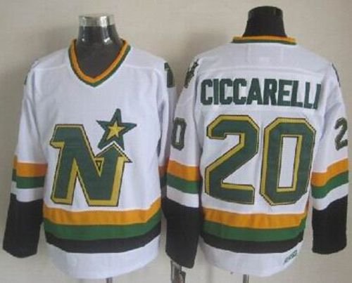 Stars #20 Dino Ciccarelli White CCM Throwback Stitched NHL Jersey - DLS175