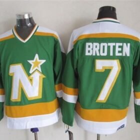 Stars #7 Neal Broten Stitched Green CCM Throwback NHL Jersey - DLS221