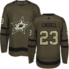 Adidas Stars #23 Esa Lindell Green Salute to Service Stitched NHL Jersey - DLS216
