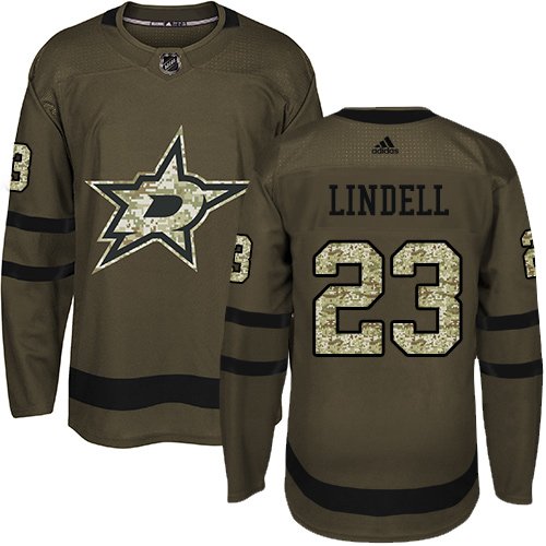 Adidas Stars #23 Esa Lindell Green Salute to Service Stitched NHL Jersey - DLS216