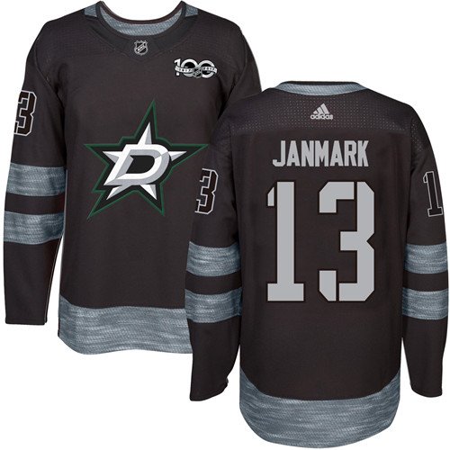 Adidas Stars #13 Mattias Janmark Black 1917-2017 100th Anniversary Stitched NHL Jersey - DLS03