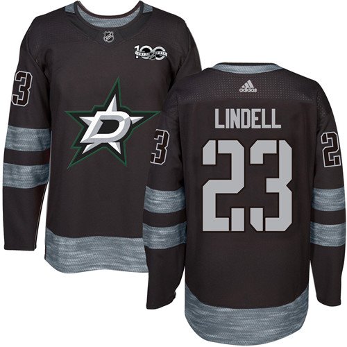 Adidas Stars #23 Esa Lindell Black 1917-2017 100th Anniversary Stitched NHL Jersey - DLS159