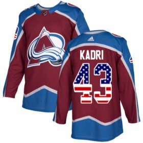 Adidas Avalanche #43 Nazem Kadri Burgundy Home Authentic USA Flag Stitched NHL Jersey - AVS324