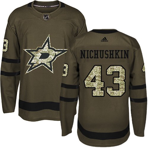 Adidas Stars #43 Valeri Nichushkin Green Salute to Service Stitched NHL Jersey - DLS49