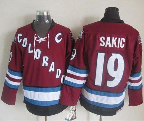 Avalanche #19 Joe Sakic Red CCM Throwback Stitched NHL Jersey - AVS135