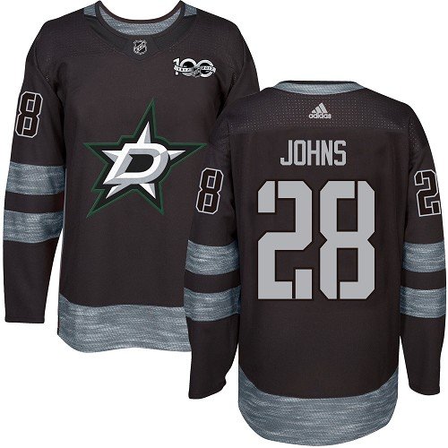 Adidas Stars #28 Stephen Johns Black 1917-2017 100th Anniversary Stitched NHL Jersey - DLS102