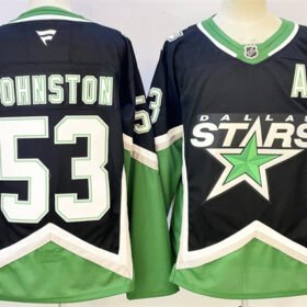 Black Dallas Stars #53 Wyatt Johnston 2025-26 With A Patch Alternate Stitched Hockey Jersey - DLS190