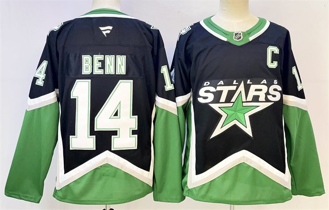Black Dallas Stars #14 Jamie Benn 2025/26 With C Patch Alternate Stitched Hockey Jersey - DLS130
