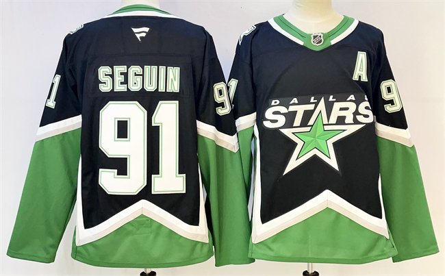 Black Dallas Stars #91 Tyler Seguin 2025/26 With A Patch Alternate Stitched Hockey Jersey - DLS72