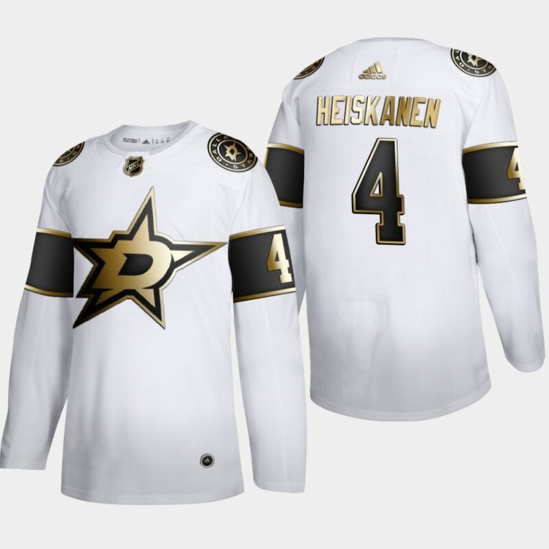 Dallas Stars #4 Miro Heiskanen Adidas White Golden Edition Limited Stitched NHL Jersey - DLS242