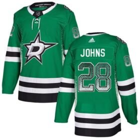 Adidas Stars #28 Stephen Johns Green Home Authentic Drift Fashion Stitched NHL Jersey - DLS76