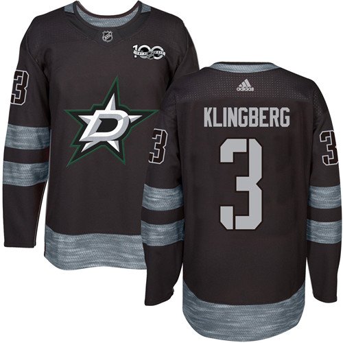 Adidas Stars #3 John Klingberg Black 1917-2017 100th Anniversary Stitched NHL Jersey - DLS103