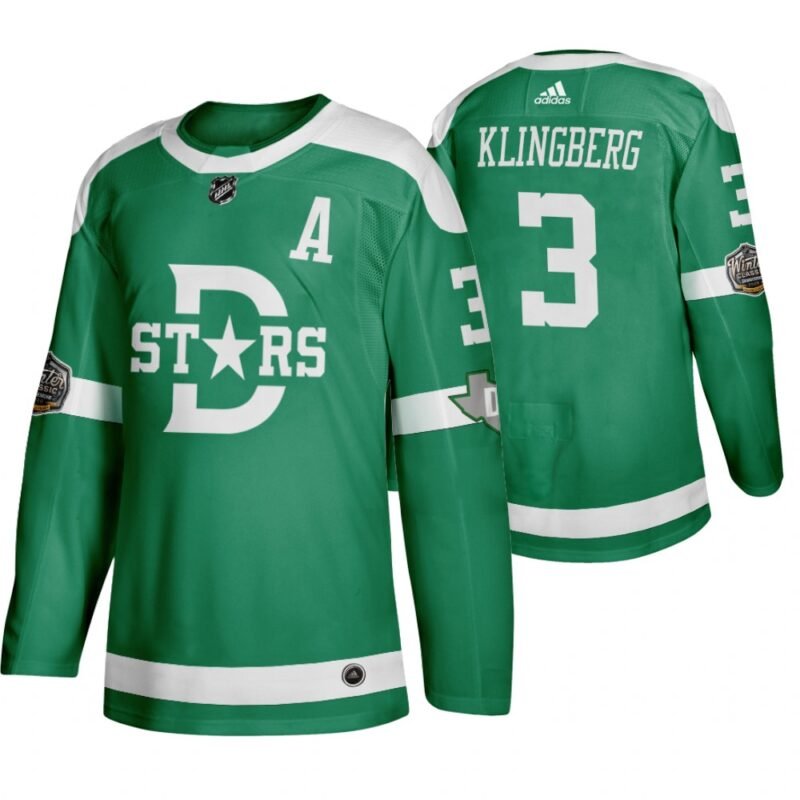Adidas Dallas Stars #3 John Klingberg Green 2020 Winter Classic Retro NHL Jersey - DLS117